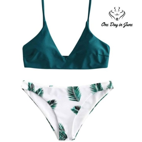 ZAFUL Other - Push-up Floral Leaf Print Padded Bikini